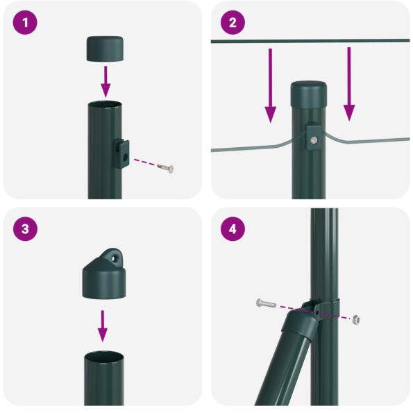 3351746_10.jpg vidaXL zvárané drôtené oplotenie s 13 stĺpmi Zelené 0.4x50 m oceľ – Obrázok 10
