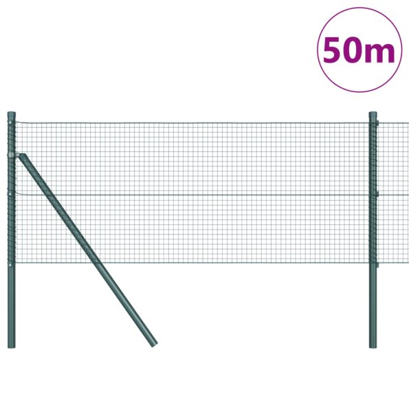 3351746_3.jpg vidaXL zvárané drôtené oplotenie s 13 stĺpmi Zelené 0.4x50 m oceľ – Obrázok 3