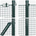 vidaXL zvárané drôtené oplotenie s 13 stĺpmi Zelené 0.4x50 m oceľ – Obrázok 7