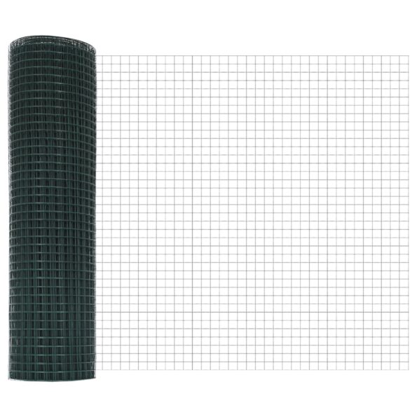 3351747_6.jpg vidaXL Zváraná drôtová sieť s 13 stĺpmi Zelená 0.4x50 m Oceľ – Obrázok 6
