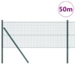 vidaXL zváraný drôtový plot s 13 stĺpikmi zelený 0.5x50 m oceľ – Obrázok 3