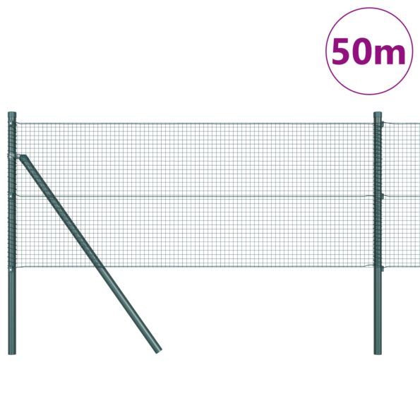 3351749_3.jpg vidaXL zváraný drôtový plot s 13 stĺpikmi zelený 0.5x50 m oceľ – Obrázok 3