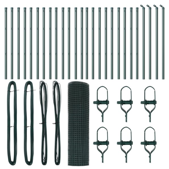 vidaXL zváraný drôtový plot so 13 stĺpmi zelený 0.5x50 m oceľ – Obrázok 4