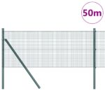 vidaXL Zváraný drôtový plot s 13 stĺpikmi Zelený 0.8x50 m Oceľ – Obrázok 3
