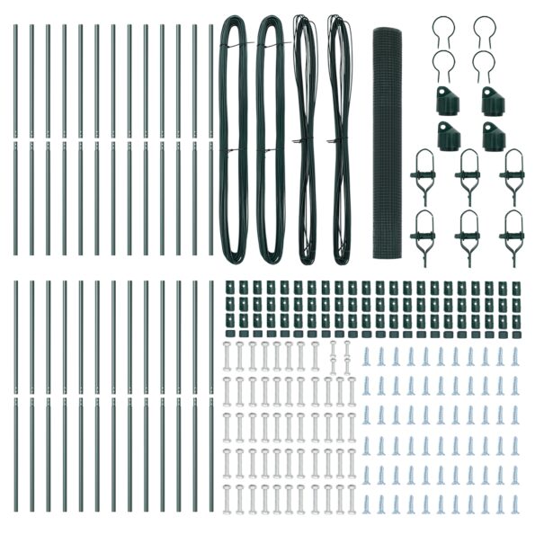 vidaXL zváraná drôtená ohrada s 13 stĺpikmi Zelená 1x50 m Oceľ – Obrázok 5