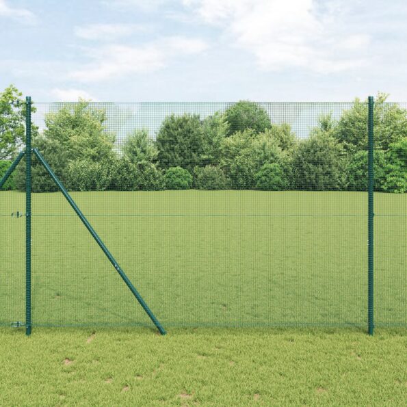 3351768_1.jpg vidaXL Zváraný plot so 13 stĺpmi Zelený 1.4x50 m Oceľ – Obrázok 1