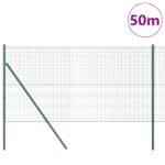 vidaXL zváraný drôtený plot s 13 stĺpikmi Zelený 1.4x50 m Oceľ – Obrázok 3