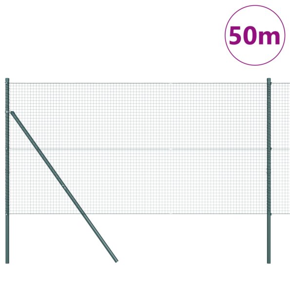 3351771_3.jpg vidaXL zváraný drôtený plot s 13 stĺpikmi Zelený 1.4x50 m Oceľ – Obrázok 3