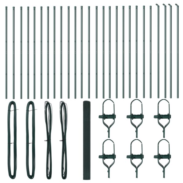vidaXL Zvarený drôtený plot s 13 stĺpikmi Zelený 1.5x50 m Oceľ – Obrázok 4