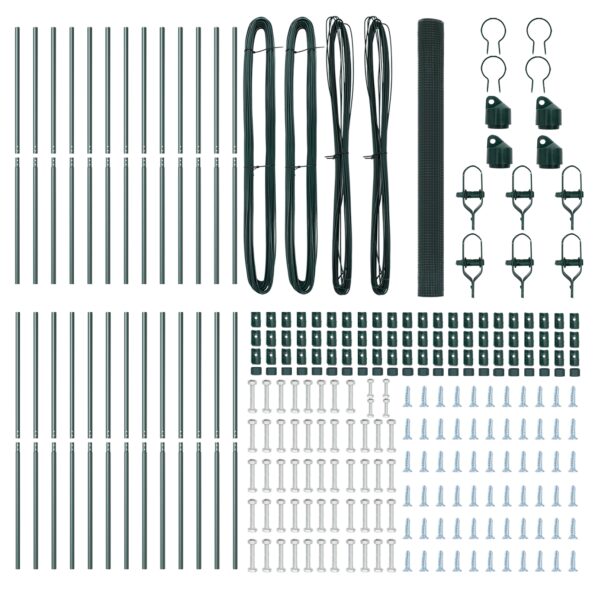 vidaXL Zvarený drôtený plot s 13 stĺpikmi Zelený 1.5x50 m Oceľ – Obrázok 5
