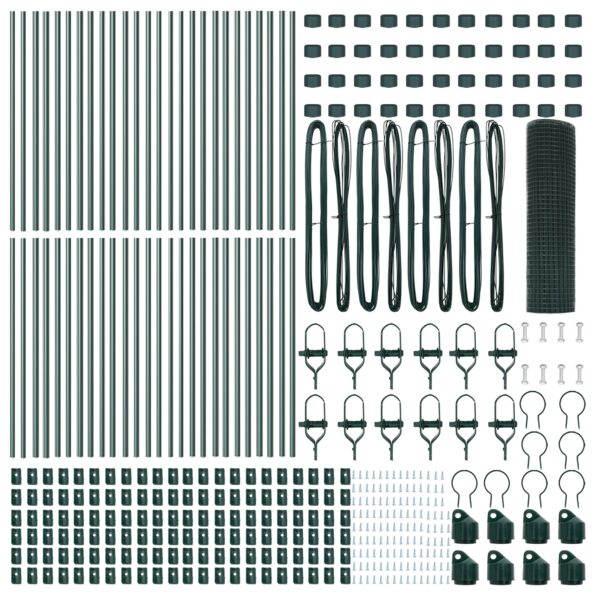 vidaXL Zváraný drôtový plot so 13 zelenými stĺpmi 0.4x100 m – Obrázok 5