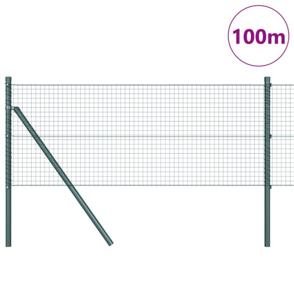 3351781_3.jpg vidaXL Zváraný drôtený plot s 13 stĺpmi Zelená 0,5x100 m Oceľ – Obrázok 3