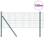vidaXL Zelený zváraný drôtový plot s 13 stĺpikmi 0.6x100 m z ocele – Obrázok 3