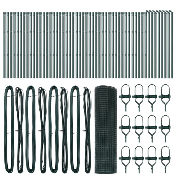 3351786_4.jpg vidaXL zvarené drôtené oplotenie s 13 stĺpmi Zelené 0.8x100 m Oceľ – Obrázok 4