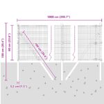 vidaXL Sivý zváraný drôtený plot s 7 stĺpikmi 0.6x10 m z ocele – Obrázok 12