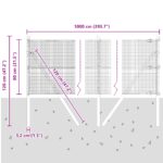 vidaXL zváraná drôtená ohrada s 7 stĺpikmi, sivá 0.8x10 m, oceľ – Obrázok 12