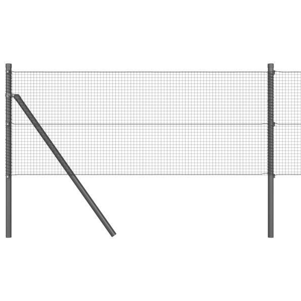 3351805_2.jpg vidaXL zváraná drôtená ohrada s 7 stĺpikmi, sivá 0.8x10 m, oceľ – Obrázok 2