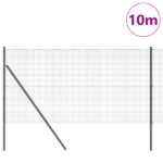 vidaXL Svařovaný drôtený plot so 7 stĺpikmi Sivý 1.2x10 m Oceľ – Obrázok 3