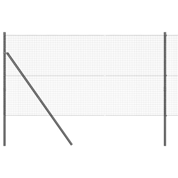vidaXL Sivý zváraný drôtový plot s 7 stĺpikmi 1.2x10 m z ocele – Obrázok 2