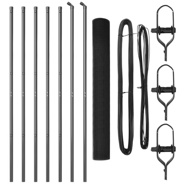 vidaXL Sivý zváraný drôtový plot s 7 stĺpikmi 1.2x10 m z ocele – Obrázok 4