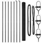 vidaXL Zvarený drôtový plot s 7 stĺpmi Sivý 1.5x10 m Oceľ – Obrázok 4