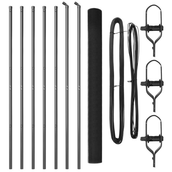 vidaXL Zvarený drôtový plot s 7 stĺpmi Sivý 1.5x10 m Oceľ – Obrázok 4