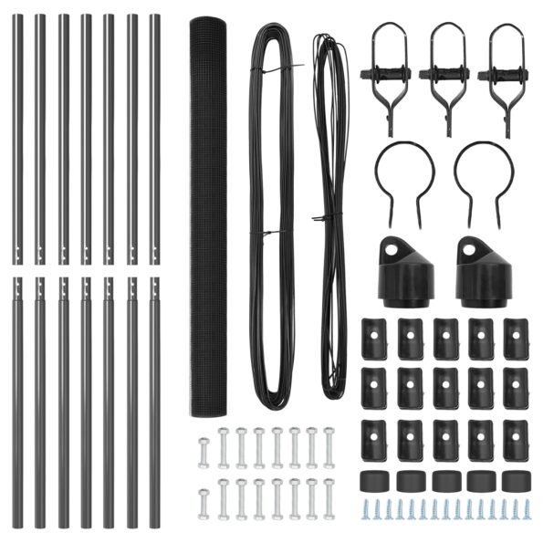 vidaXL Zvarený drôtový plot s 7 stĺpmi Sivý 1.5x10 m Oceľ – Obrázok 5