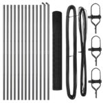 vidaXL Zváraný drôtený plot s 13 stĺpikmi Sivá 1.2x25 m Oceľ – Obrázok 4