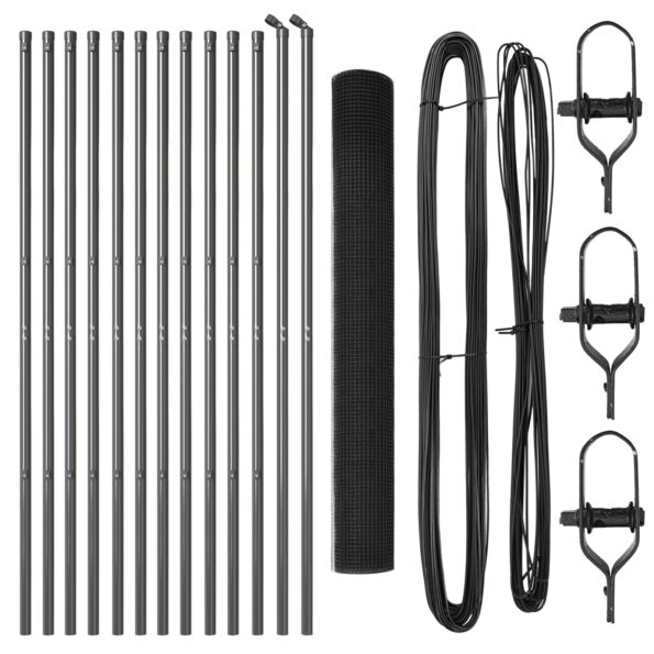 vidaXL Zváraný drôtený plot s 13 stĺpikmi Sivá 1.2x25 m Oceľ – Obrázok 4