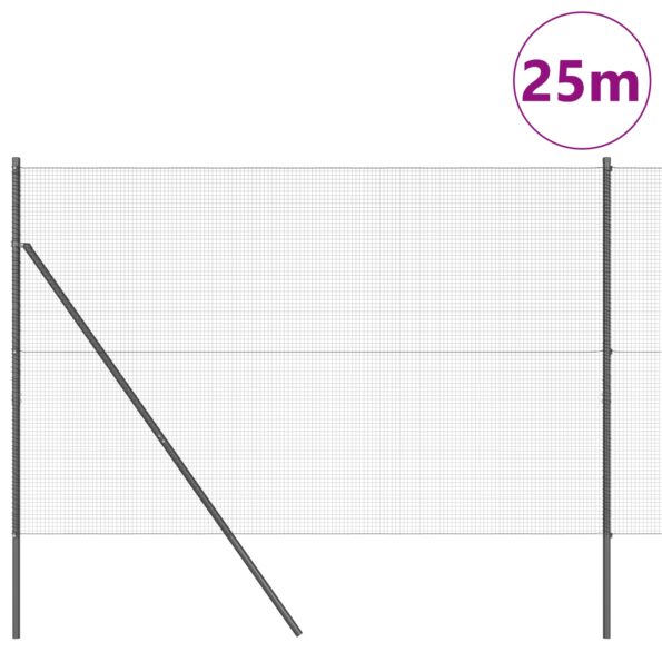3351856_3.jpg vidaXL Zvarený drôtený plot s 13 stĺpikmi Šedý 1,5x25 m Oceľ – Obrázok 3
