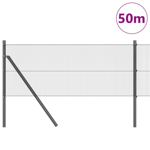 3351866_3.jpg vidaXL Zváračská drôtená ohrada so 13 stĺpikmi Šedá 0.5x50 m Oceľ – Obrázok 3