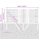 vidaXL Zváraný drôtený plot so 13 stĺpmi Sivý 0.8x50 m Oceľ – Obrázok 12