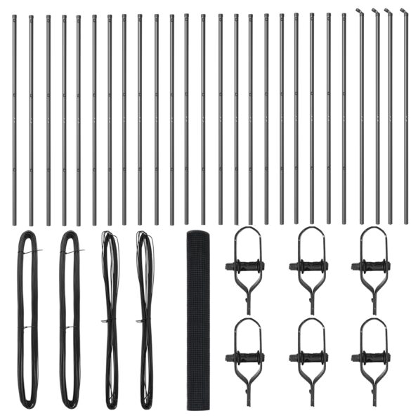 vidaXL Zváraný drôtený plot s 13 stĺpmi Sivý 1x50 m Oceľ – Obrázok 4