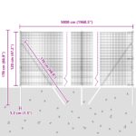 vidaXL Sivý zváraný plot s 13 stĺpikmi 1,2x50 m – Obrázok 12