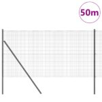 vidaXL Sivý zváraný plot s 13 stĺpikmi 1,2x50 m – Obrázok 3