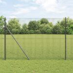 vidaXL Zváraný drôtový plot so 7 stĺpikmi Sivý 1.4x50 m Oceľ