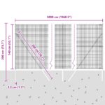 vidaXL Zváraný drôtový plot so 7 stĺpikmi Sivý 1.4x50 m Oceľ – Obrázok 12