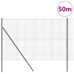 vidaXL Sivý zváraný drôtový plot s 13 stĺpmi 1.4x50 m Ocel – Obrázok 3