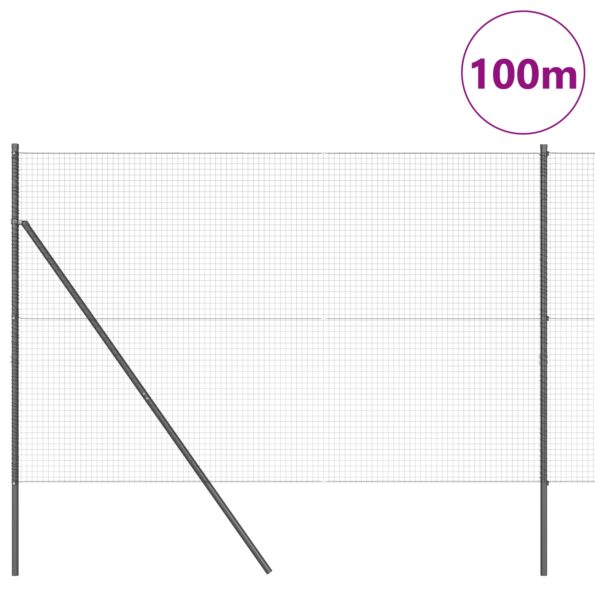 vidaXL zváraný drôtový plot s 7 stĺpmi sivý 1.4x50 m oceľ – Obrázok 3