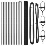 vidaXL zváraný drôtový plot s 7 stĺpmi sivý 1.4x50 m oceľ – Obrázok 4