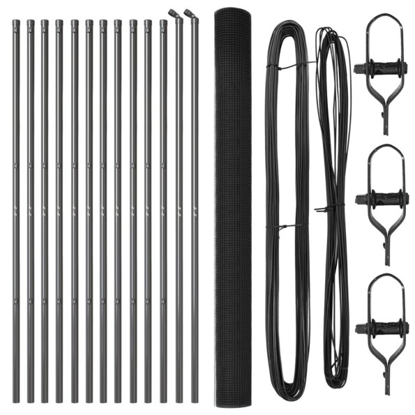 vidaXL zváraný drôtový plot s 7 stĺpmi sivý 1.4x50 m oceľ – Obrázok 4