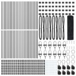 vidaXL Zvarový drôtový plot s 13 stĺpmi Sivý 0.4x100 m Oceľ – Obrázok 5