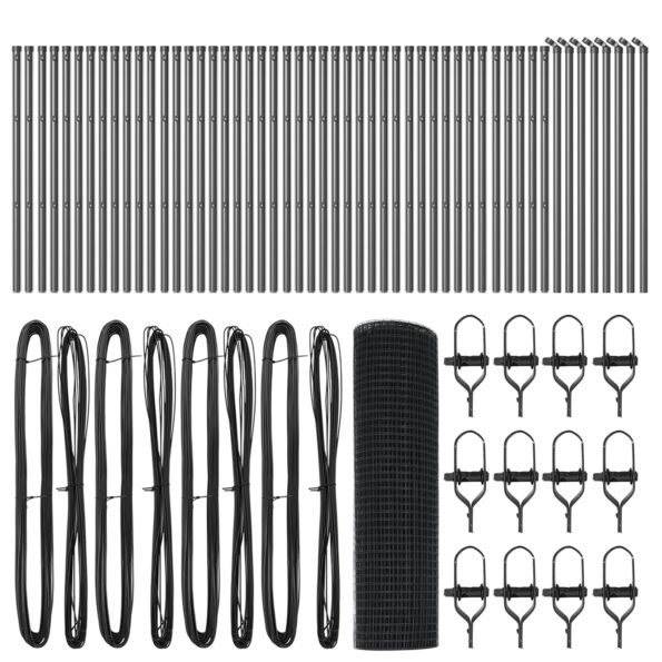 VidaXL zváraný drôtový plot so 7 stĺpikmi Sivý 0.4x100 m Oceľ – Obrázok 4