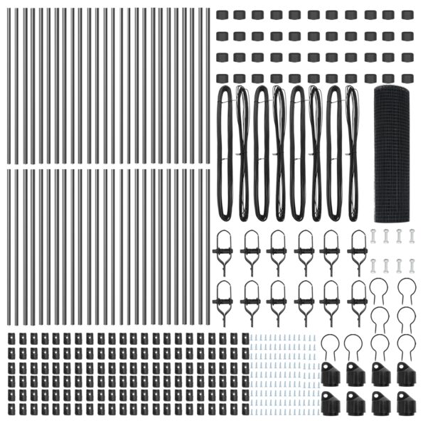VidaXL zváraný drôtový plot so 7 stĺpikmi Sivý 0.4x100 m Oceľ – Obrázok 5