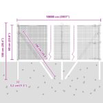 vidaXL Zváraný drôtený plot s 13 stĺpikmi Sivý 0.6x100 m Oceľ – Obrázok 12