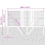 vidaXL Zváraná drôtová sieť s 13 stĺpmi Sivá 0.6x100 m Oceľ – Obrázok 12