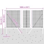vidaXL Zvarené drôtové oplotenie s 13 stĺpikmi Sivá 1x100 m Oceľ – Obrázok 12