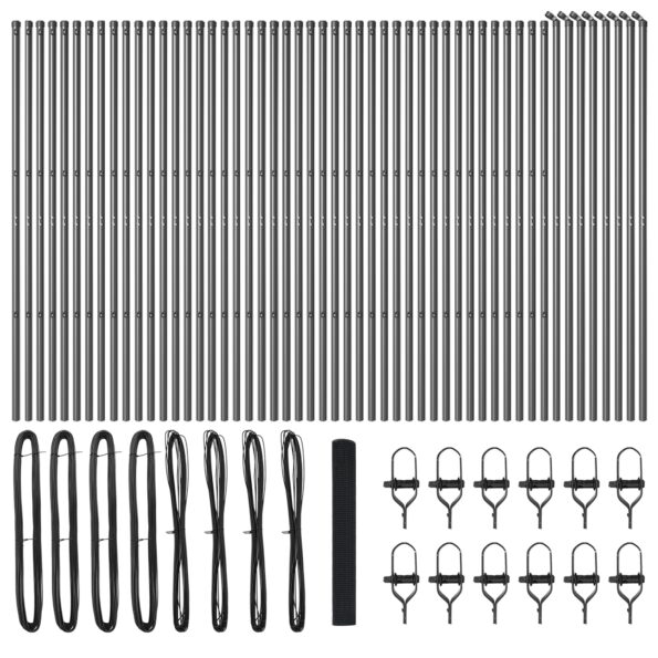 vidaXL Zvarené drôtové oplotenie s 13 stĺpikmi Sivá 1x100 m Oceľ – Obrázok 4