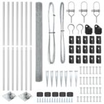 vidaXL zváraný drôtený plot so 7 hrotovými stĺpikmi 1.6x10 m pozinkovaná oceľ – Obrázok 5