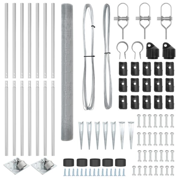vidaXL zváraný drôtený plot so 7 hrotovými stĺpikmi 1.6x10 m pozinkovaná oceľ – Obrázok 5